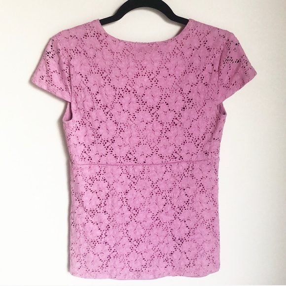 Charter Club pink eyelet cap sleeve blouse! - Picture 4 of 4
